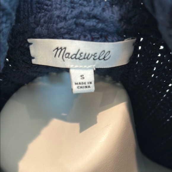 Madewell Blue and White Turtleneck Sweater Striped Design - Picture 2 of 11